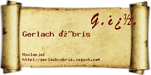 Gerlach Ábris névjegykártya